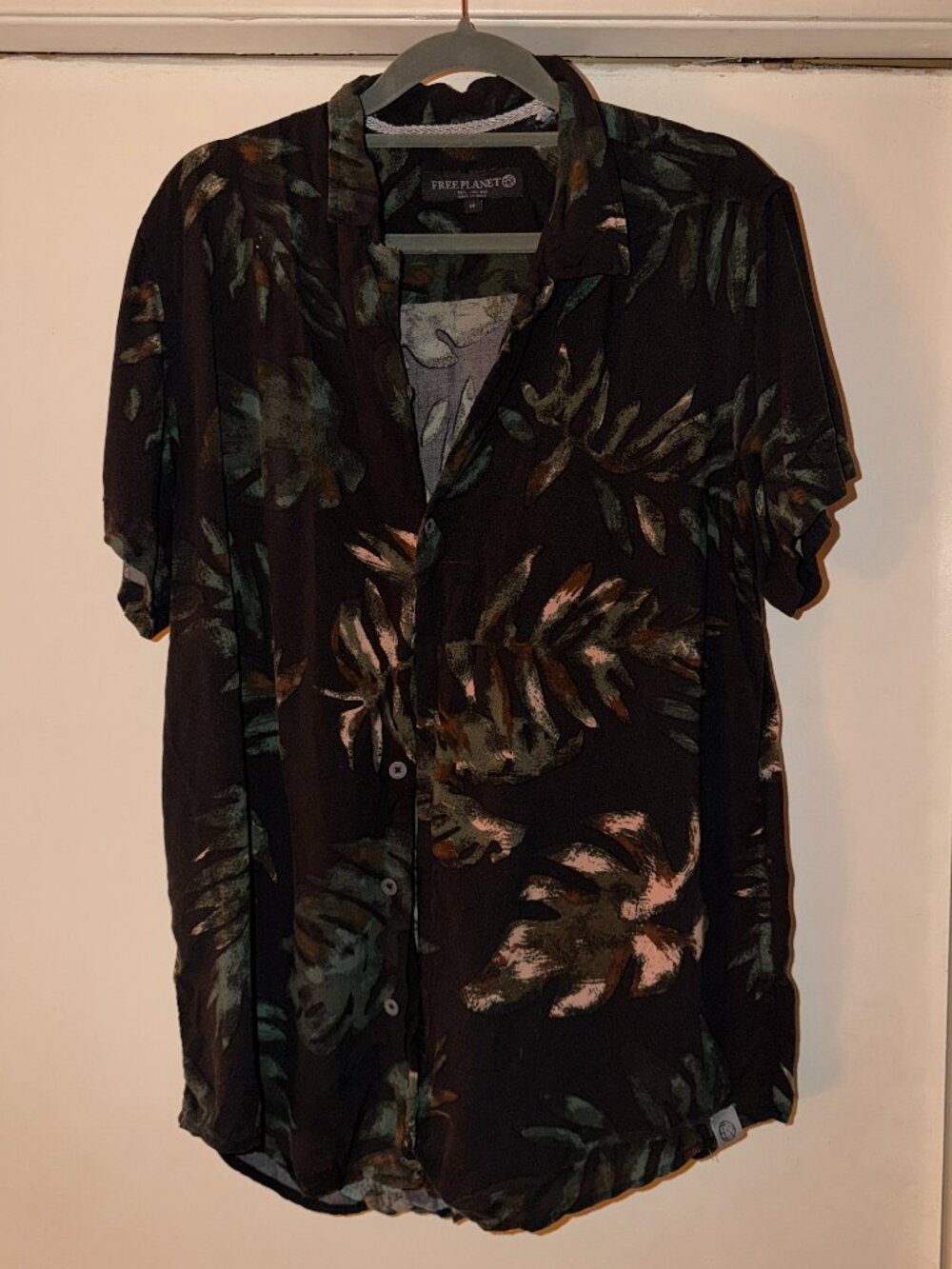 Free Planet Black Flowy Patterned Shirt